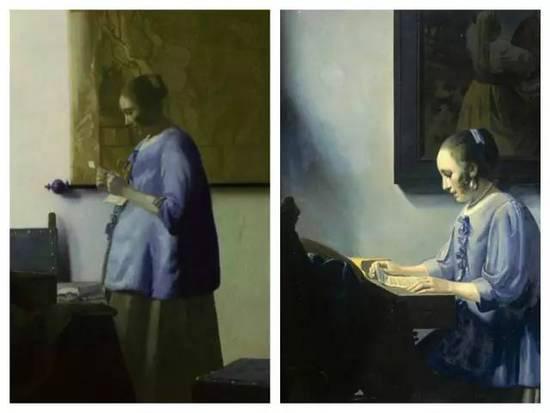 左图维米尔的《读乐谱的女人》，右图米格伦仿作，未出售，现收藏于阿姆斯特丹国立博物馆